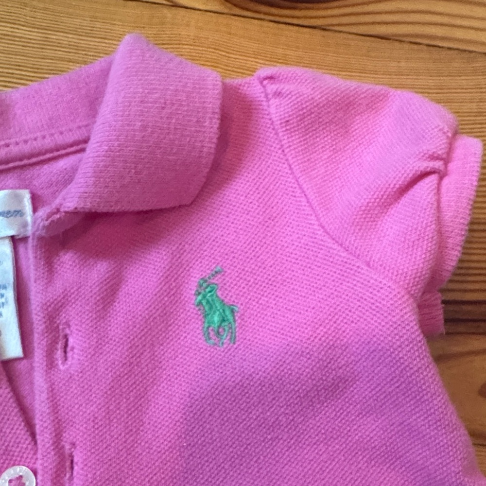 EUC Ralph Lauren Pink Polo with Ruffle Detail infant dress 3 month - Picture 3 of 6